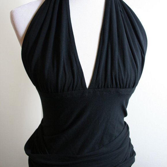 Isabella Oliver Maternity Halter Wrap Top Black Size M - Picture 1 of 4